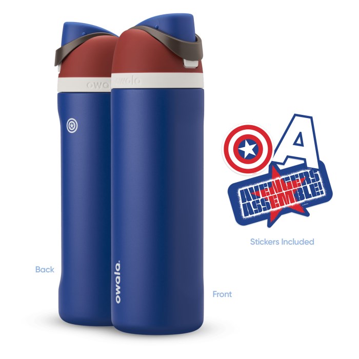 Owala FreeSip: Marvel 24oz Water Bottle Blue USA | NV2-12941